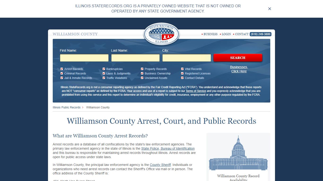 Williamson County Arrest, Court, and Public Records