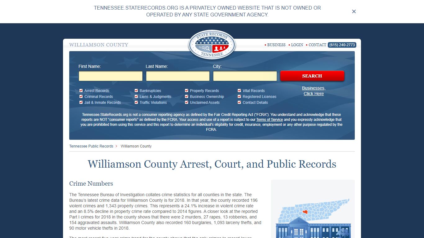 Williamson County Arrest, Court, and Public Records